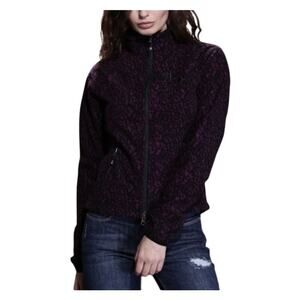 Harley Davidson Women's Purple Black Animal Print Windproof Fleece Jacket Size L